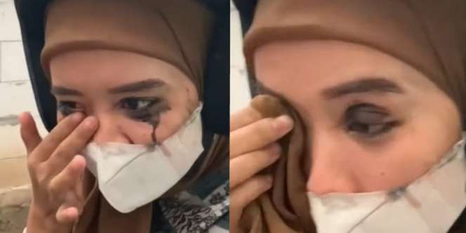 Makeup Pemotor Luntur Akibat Kehujanan, Warganet: Kenapa Pakai Spidol