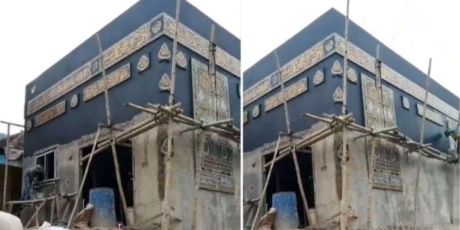 Rindu Mekah, Warga Desa Ini Bangun Masjid Bentuk Kabah