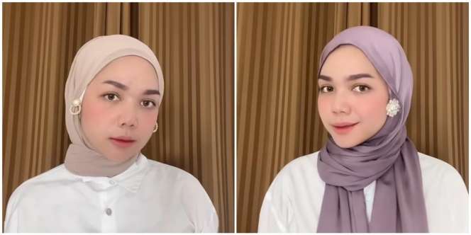 2 Tutorial Hijab Pashmina Pakai Aksesori Anting 