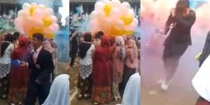 Acara Perpisahan Diselingi Main Bom Asap Warna dan Lepas Balon Hidrogen, Endingnya Bikin Gemetaran Satu Sekolah