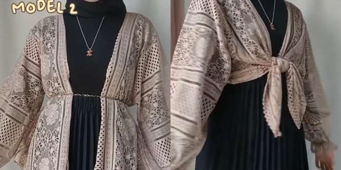 Tips Padu Padan Fesyen Polos dengan Outer Renda Brukat, Dijamin Makin Stylish