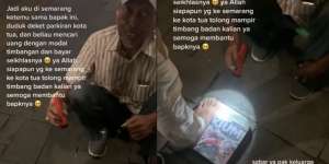 Kisah Haru Bapak Tua Cari Nafkah Bermodalkan Timbangan, Rela Dibayar Seikhlasnya