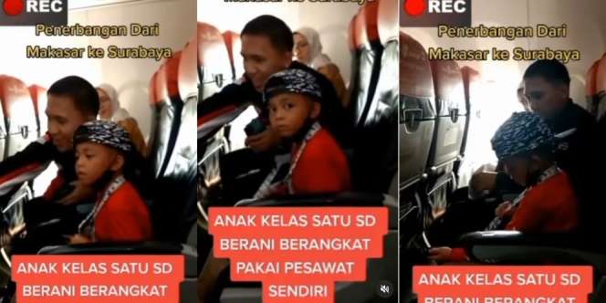 Viral Video Bocah Kelas 1 SD Naik Pesawat Sendirian Tanpa Ortu dari Makassar ke Surabaya