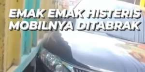 Viral Emak-Emak Nangis Kejer Usai Mobil Mewahnya Ditabrak Truk karena Parkir Sembarangan