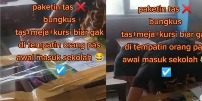 Khawatir Diduduki Siswa Lain, Emak-Emak Ini Lakban Bangku Anaknya