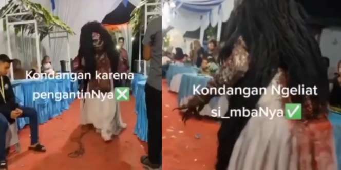 Merinding! Tamu Tak Diundang Berpenampilan Seram Datang, Hadirin Diam Terpaku Tak Gerak, Netizen: 'Hilang Selera Makan'