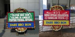 'Horor' Karangan Bunga Penagih Utang Dikirim ke Pesta Nikah dan Kantor