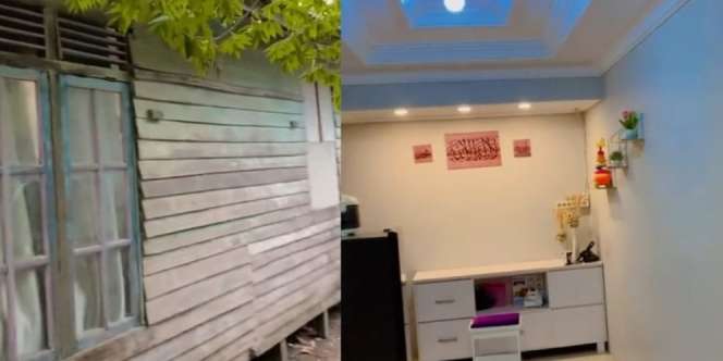 Tampak Luar Rumah Papan Sederhana, Interiornya Bikin Syok