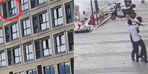 Dramatis Bak Adegan Film! Pemuda Refleks Buang HP dan Tangkap Balita Terjatuh dari Balkon Lantai 5