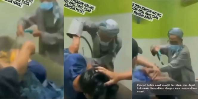 Tepergok Curi Kotak Amal Masjid, Maling Dimandikan Seperti Jenazah Biar Jera