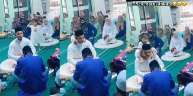 Awalnya Khusyuk, Akad Nikah Berubah Ngakak Gegara Tingkah Bocil yang Meresahkan: Lompat ke Pundak Pengantin Pria