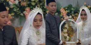 Pengantin Rias Wajah Sendiri karena MUA Telat, Warganet: Kalau Aku Sudah jadi Reog