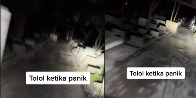 Mencekam Tapi Ngakak, Aksi Panik Dua Pria Lewati Kuburan Tengah Malam Bikin Ikut Deg-degan