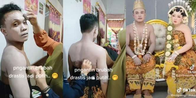 Gegara Pakai Busana Dodotan, Pengantin Pria Jalani Proses 'Pemutihan' Kulit Dadakan, Netizen: Untung Gak Jadi Manusia Silver