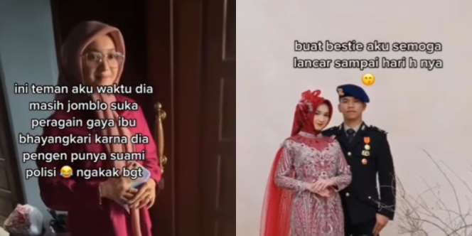 Bikin Iri Para Jomblo, Berawal dari Pose bak Ibu Bhayangkari, eh Endingnya Wanita Ini Dilamar Polisi Beneran
