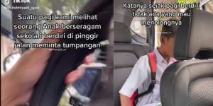 Viral Siswa SD Cari Tumpangan ke Sekolah Berjarak 10 Km, Latar Belakang Hidupnya Bikin Nangis