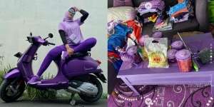 Viral Rumah Fans Warna Ungu Garis Keras, Dapurnya Bikin Geleng Kepala, Lihat 9 Potretnya!