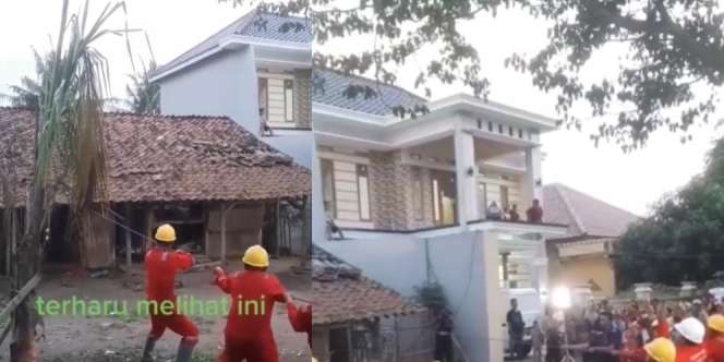 Bedah Rumah Robohkan Bangunan Reyot, Netizen Salfok Rumah Mewah di Sebelahnya, Netizen: Mencoloknya Langit dan Bumi