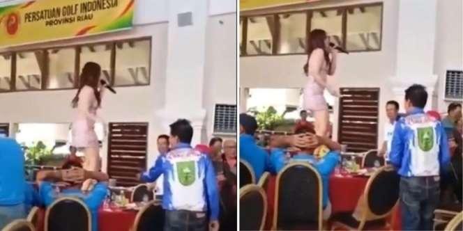 Viral Turnamen Golf Piala Gubernur Riau Banjir Kritikan Gegara Aksi Biduan Goyang Erotis di Atas Meja, Cek Faktanya!