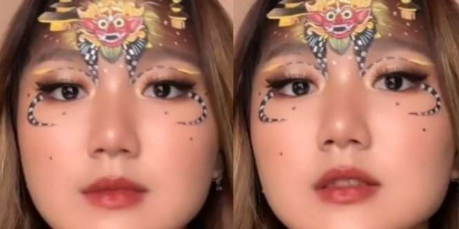 Lukis Barong di Wajah, Riasan TikToker Disangka Filter