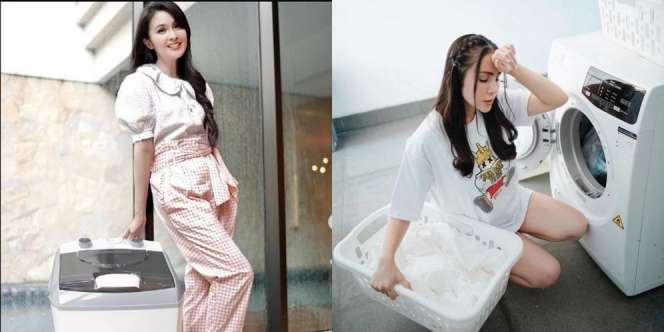 Potret Seleb Cuci Baju Sendiri Tanpa ART, Nagita Slavina Pakai Wastafel!