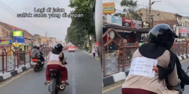 Bonceng Istri yang Hamil, Sang Suami Tulis Pesan Khusus 