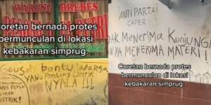Dinding Warteg yang Selamat dari Kebakaran Simprug Dipenuhi Coretan Protes