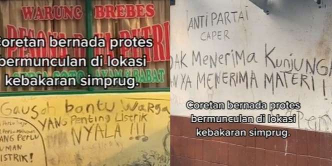 Dinding Warteg yang Selamat dari Kebakaran Simprug Dipenuhi Coretan Protes