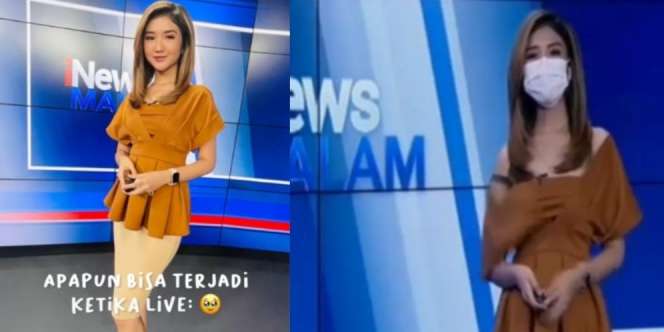 Momen Tak Terduga, Presenter Cantik Panik Plus Malu, Baju Melorot Dua Kali Pas Siaran Live