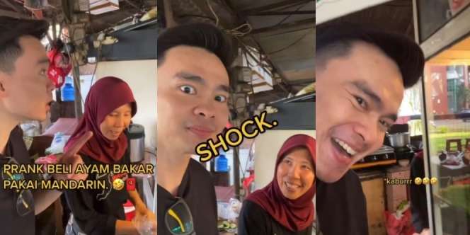 Niat Nge-Prank Emak-emak Penjual Ayam Bakar Pakai Bahasa Mandarin, Pria Ini Salah Target, Malah Kena Mental
