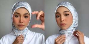 Tutorial Kerudung Segiempat Pakai Karet Jepang, Auto Tampil Clean 