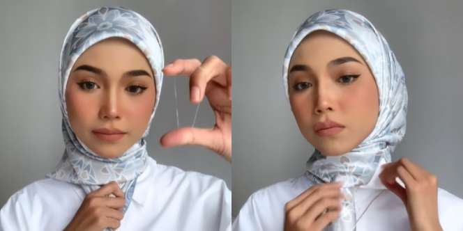 Tutorial Kerudung Segiempat Pakai Karet Jepang, Auto Tampil Clean 