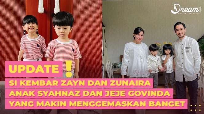 Si Kembar Zayn-Zunaira Anak Syahnaz dan Jeje Govinda yang Makin Menggemaskan Banget