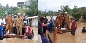 Viral Video Aksi Bupati Bengkulu Utara Tinjau Banjir Jadi Sorotan, Naik Rakit Didorong Warga, Cek Faktanya
