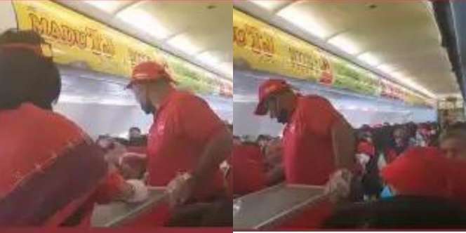 Potret Bos Air Asia Bantu Pramugari, Tak Segan Pungut Sampah Penumpang