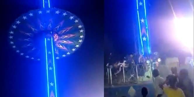 Detik-Detik Wahana Permainan Jatuh dari Ketinggian 24 Meter