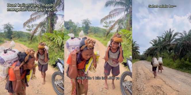 Masih Ngeluh Gaji Kecil? Lihat Dua Nenek Bertelanjang Kaki Panggul Karung Isi Dagangan Puluhan Kilo, Hanya Laku Segini Ketika Dijual