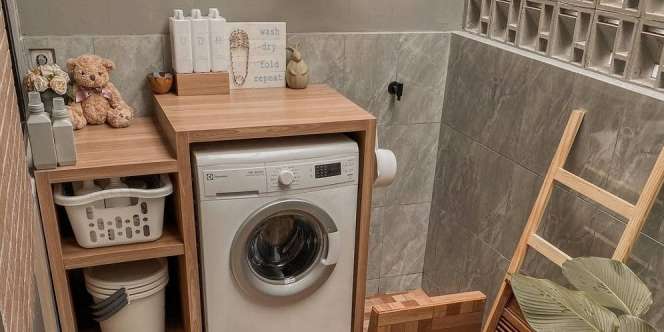 Ide Penataan Laundry Room Rapi, Pakai Pembatas