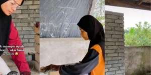 Tak Punya Dana, Ustazah Ini Rela Jadi Tukang Bangunan Rumah Sendirian