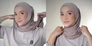 Gaya Erica Putri Pakai Kerudung Segitiga Instan, Simpel Hasil Cantik Maksimal