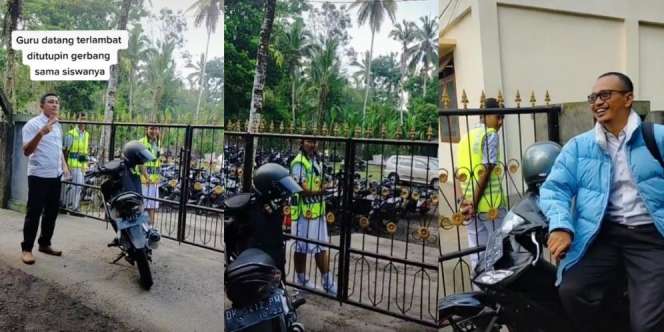 Viral! Guru Datang Terlambat Datang, Siswa Beri Hukuman Tutup Gerbang Sekolah