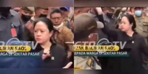 Viral Video Puan Maharani Bagi-bagi Kaos di Pasar, Ekspresinya Jadi Sorotan