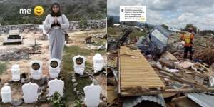 Seluruh Keluarga Jadi Korban Gempa Palu, Wanita Ini Terpaksa Rayakan Ulang Tahun Sendirian di Makam