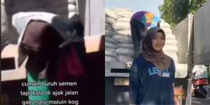 Mahasiswi di Makassar Tak Gengsi Jadi Kuli Angkut Semen, Saat Berdandan Cantiknya Bikin Meleleh