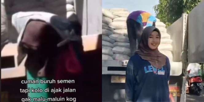 Mahasiswi di Makassar Tak Gengsi Jadi Kuli Angkut Semen, Saat Berdandan Cantiknya Bikin Meleleh