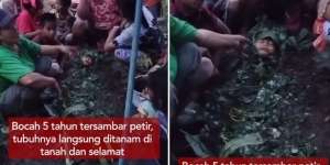Viral Video Bocah Diduga Tersambar Petir di Sumut Selamat Usai 'Dikubur' dalam Tanah