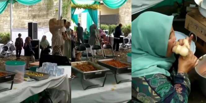 Yang Lainnya Sibuk Nyanyi dan Joget Depan Pelaminan, Eh Emak-emak Santuy Mojok Sambil Nikmati Tulang Iga