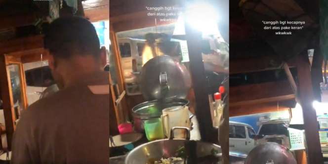 Canggih dan Kreatif, Penjual Mie Goreng Tuang Kecap ke Dalam Wajan Cukup Pakai Keran, Netizen: Sambungan Langsung dari Pabriknya