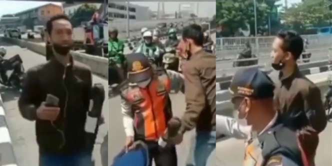 Apes, Kurir Parkir di Jalan demi Antar Paket, Balik-Balik Motor Digaruk Petugas Dishub