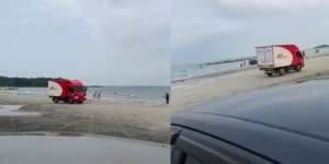 Viral Mobil Box Masuk ke Bibir Pantai, Warganet: Mau Antar Paket ke SpongeBob dan Patrick